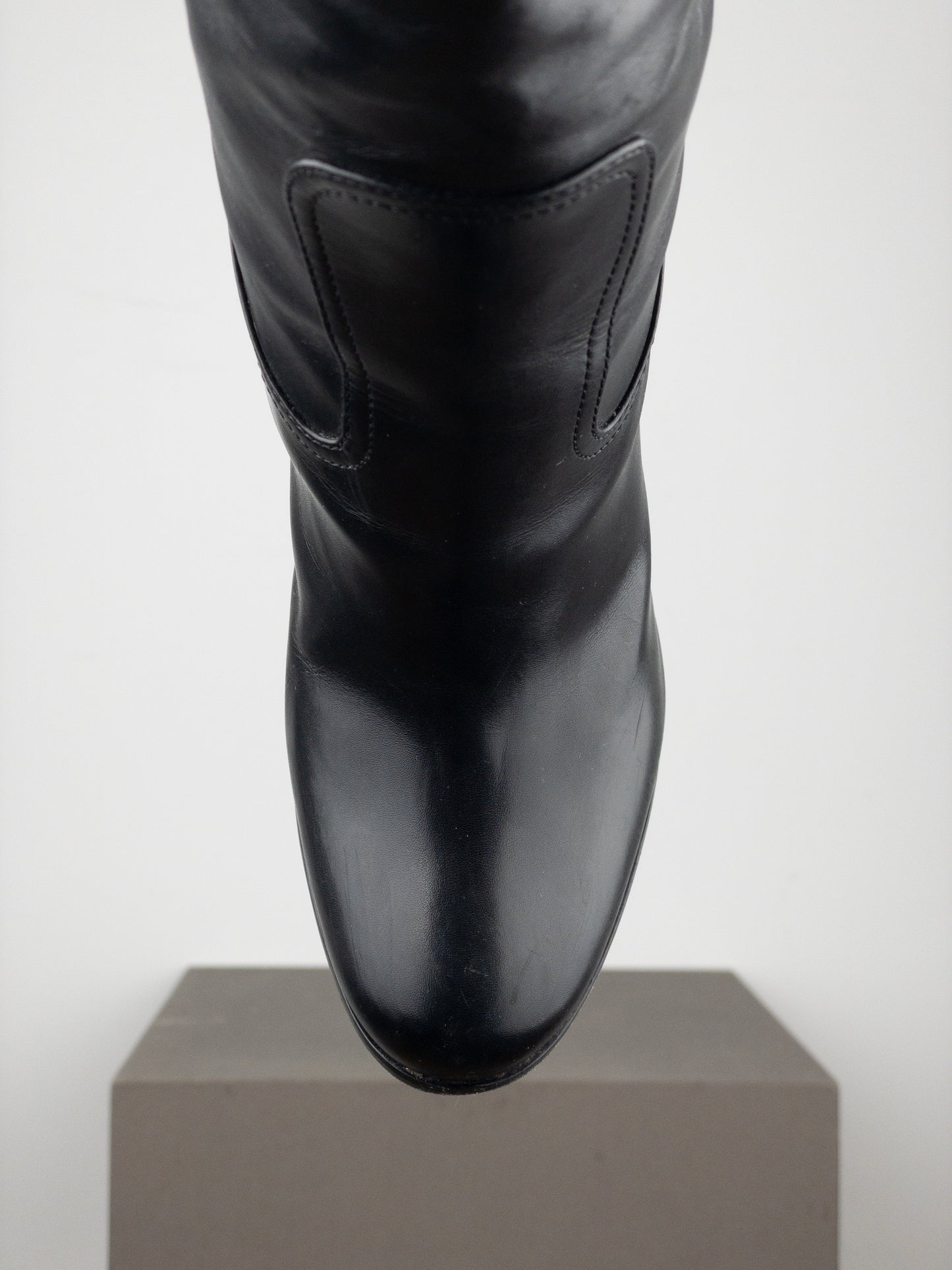 Prada 2000s Knee-High Leather Heel Boots