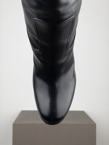 Prada 2000s Knee-High Leather Heel Boots