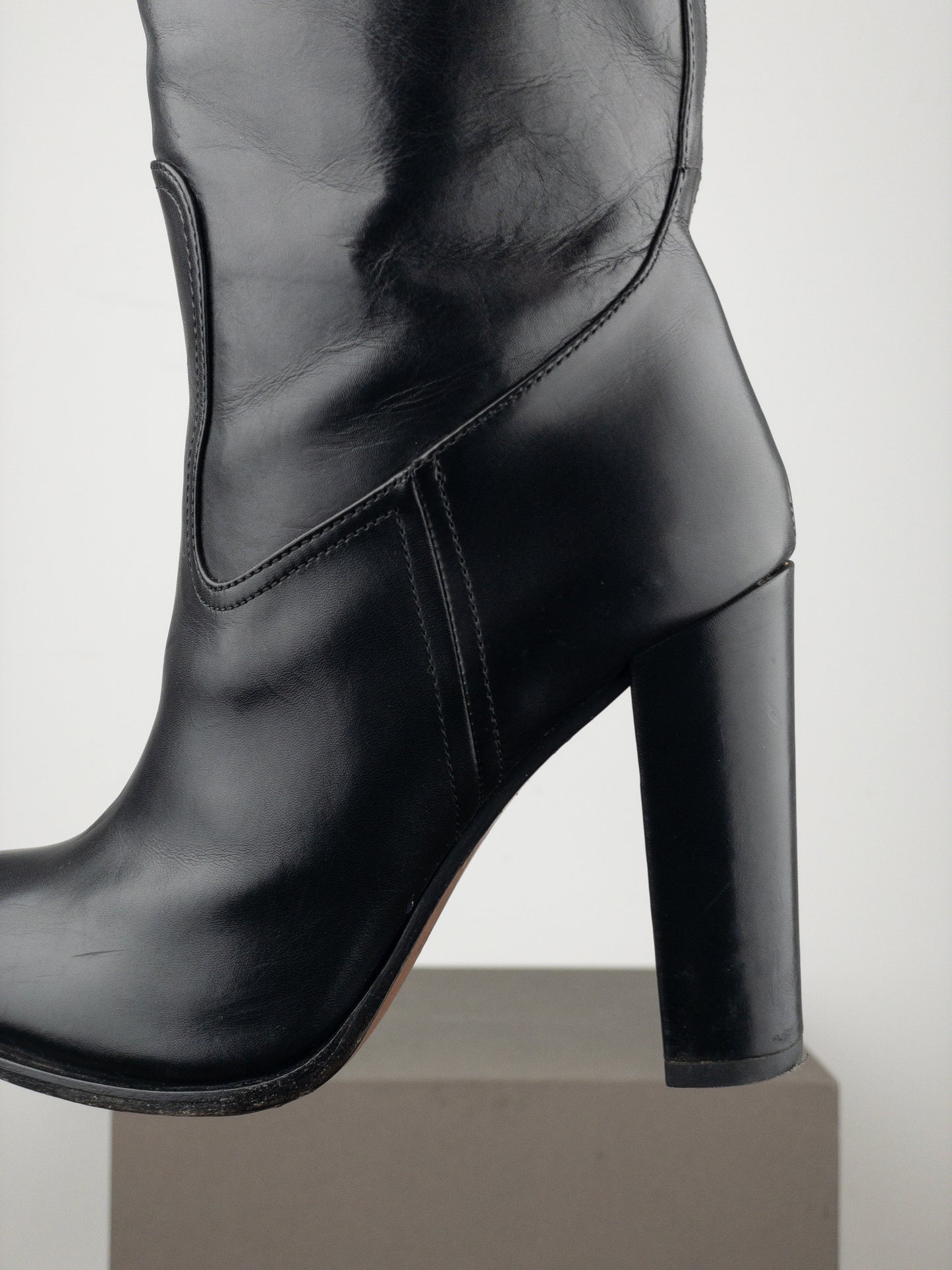 Prada 2000s Knee-High Leather Heel Boots