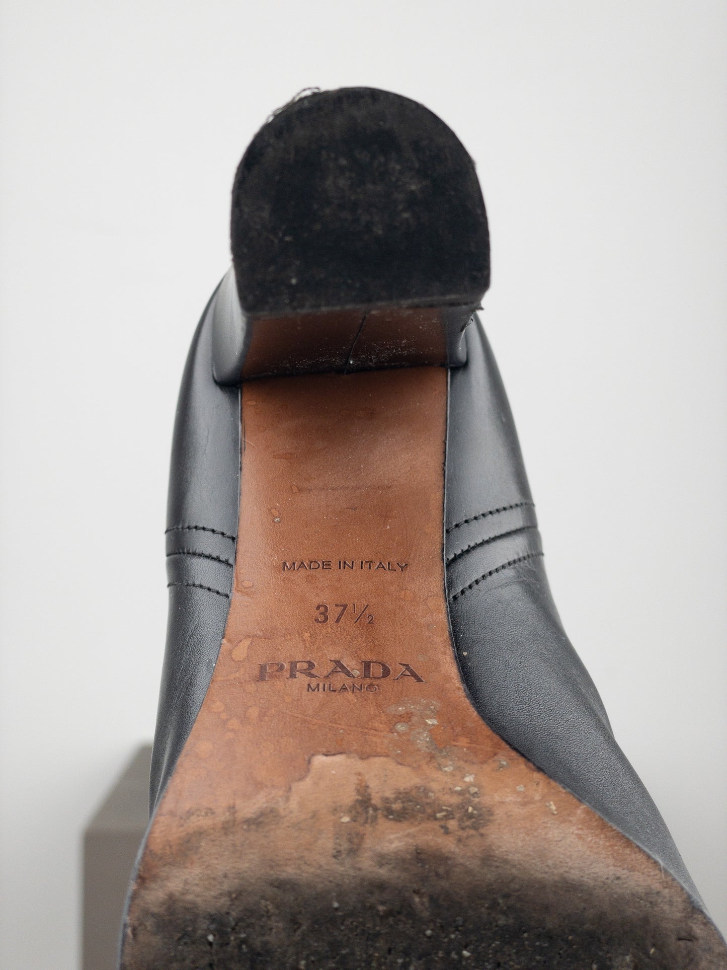 Prada 2000s Knee-High Leather Heel Boots