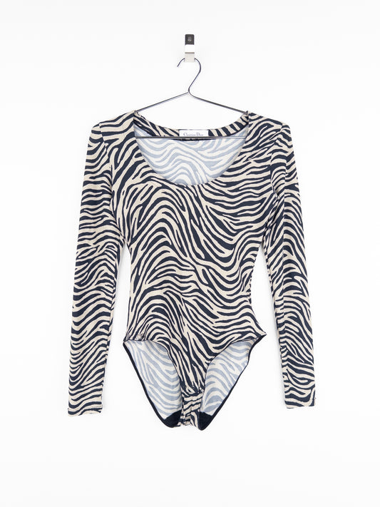 Dior by Galliano 2000s Zebra Print Body Suit