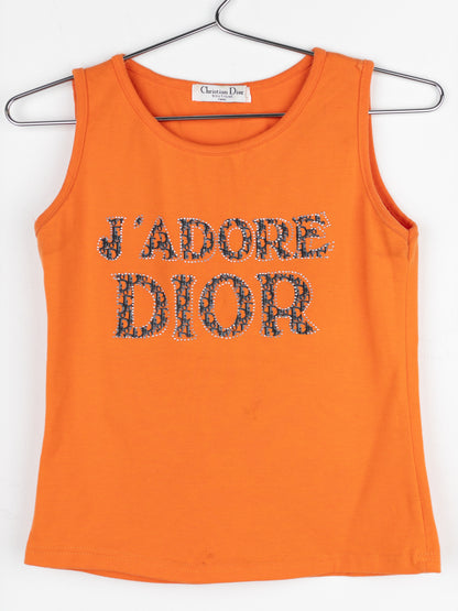 Dior by Galliano AW02 ‘Jadore Dior’ Monogram Rhinestone Tank Top