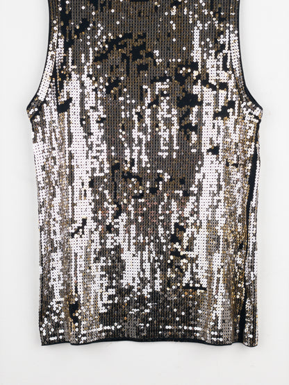 Balmain by Decarnin AW10 Distressed Sequin Tank Top