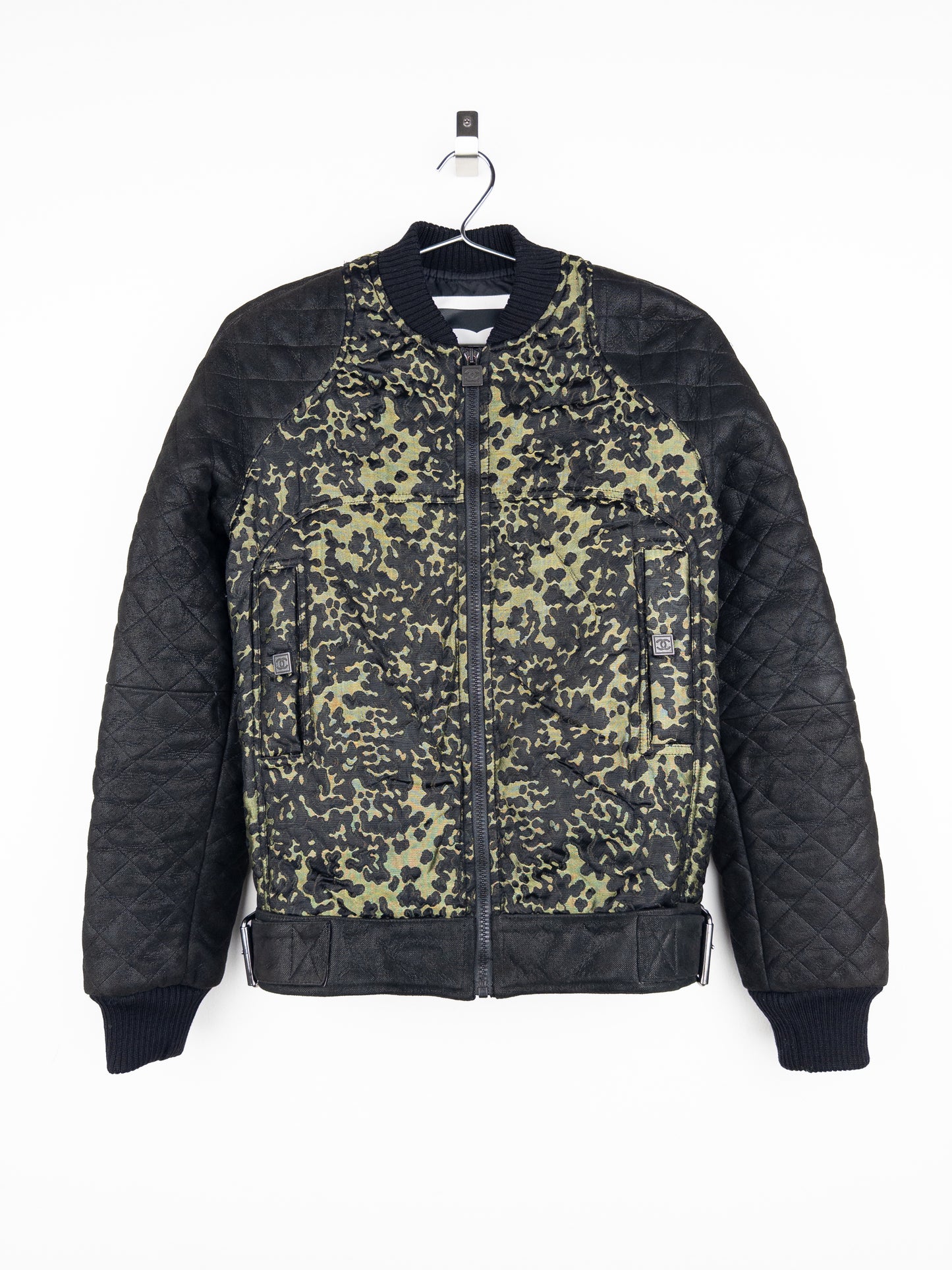 Chanel by Karl Lagerfeld 2000s Quilted Camouflage Bomber Jacket