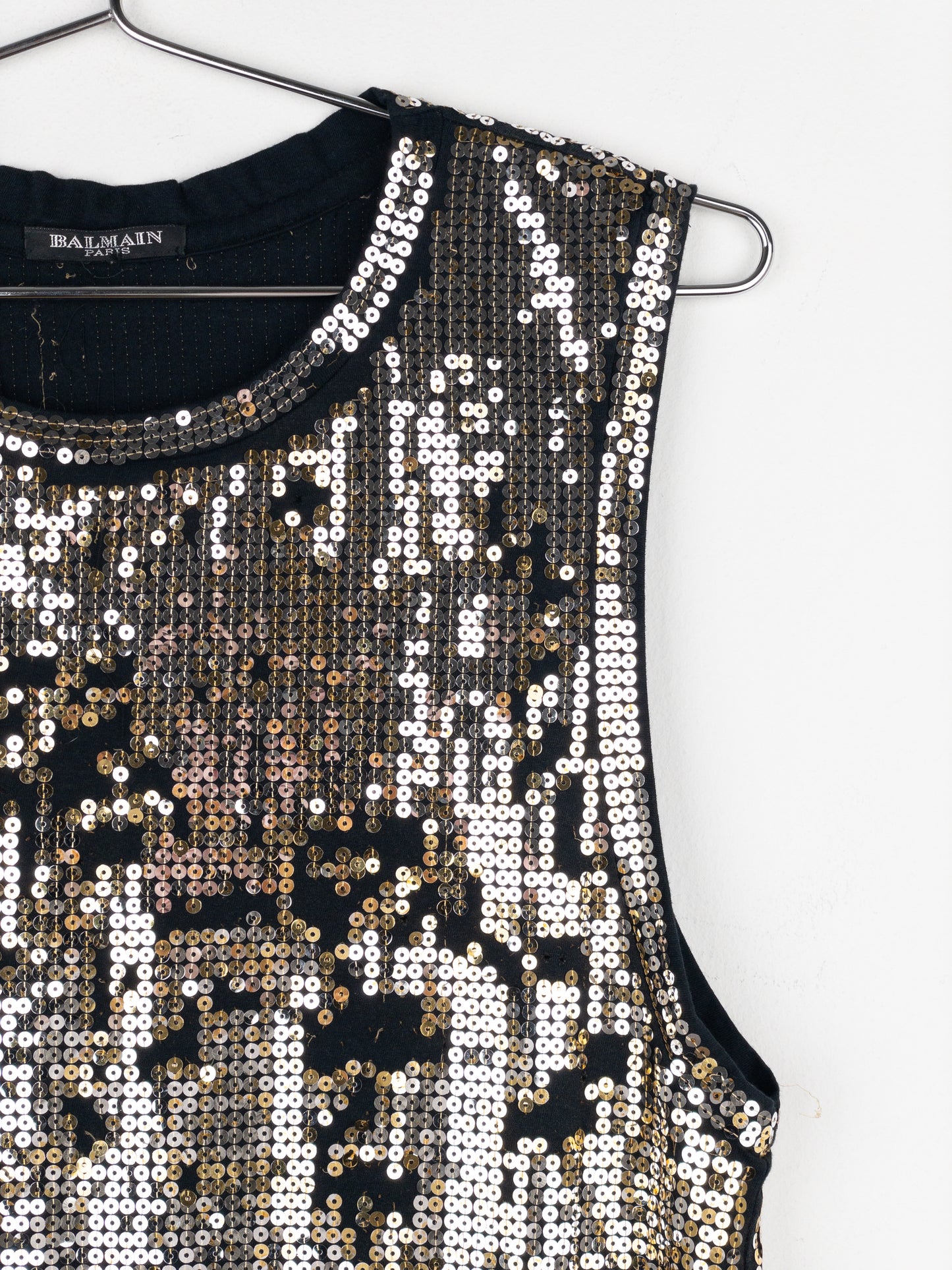 Balmain by Decarnin AW10 Distressed Sequin Tank Top