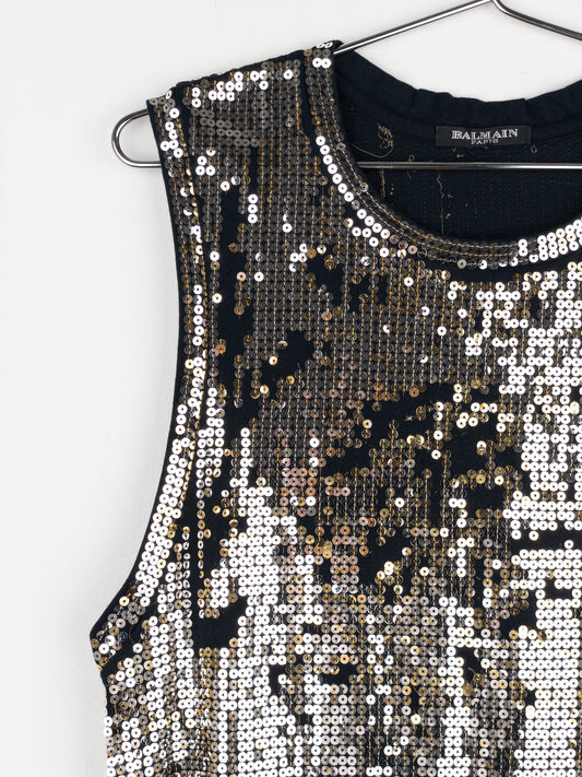 Balmain by Decarnin AW10 Distressed Sequin Tank Top – photo 6