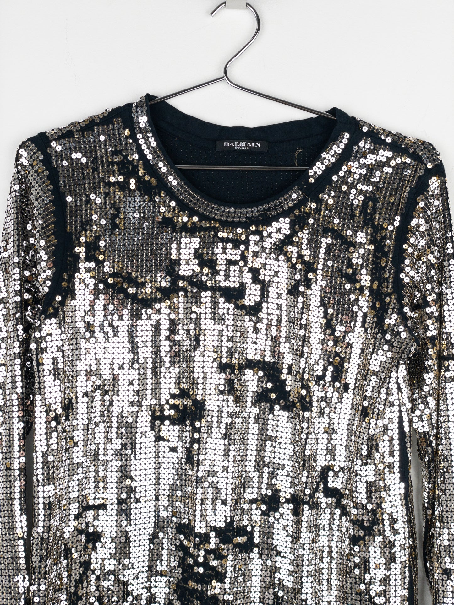 Balmain by Decarnin AW10 Distressed Sequin Longsleeve Shirt
