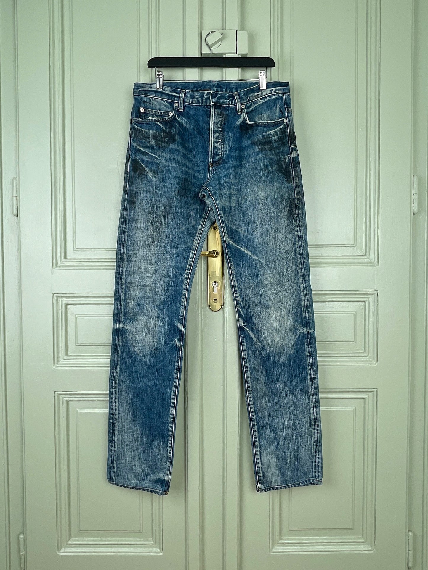 Dior Homme SS10 COLD LOVE `Fuel to Fire´ Burnt Denim Jeans