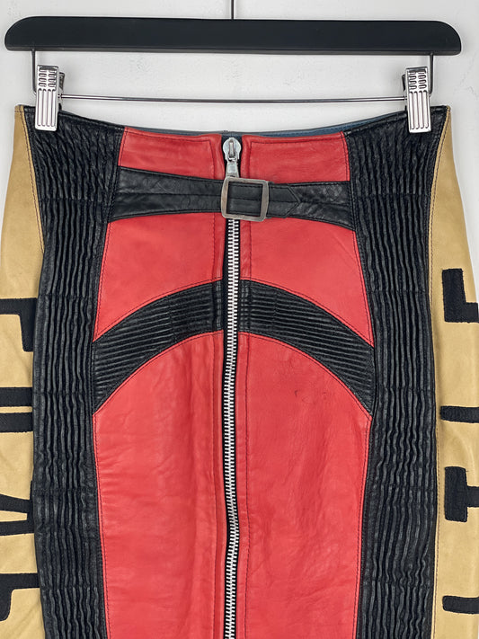 Jean Paul Gaultier AW86 'Russian Constructivist' Leather Biker Pencil Skirt – photo 7