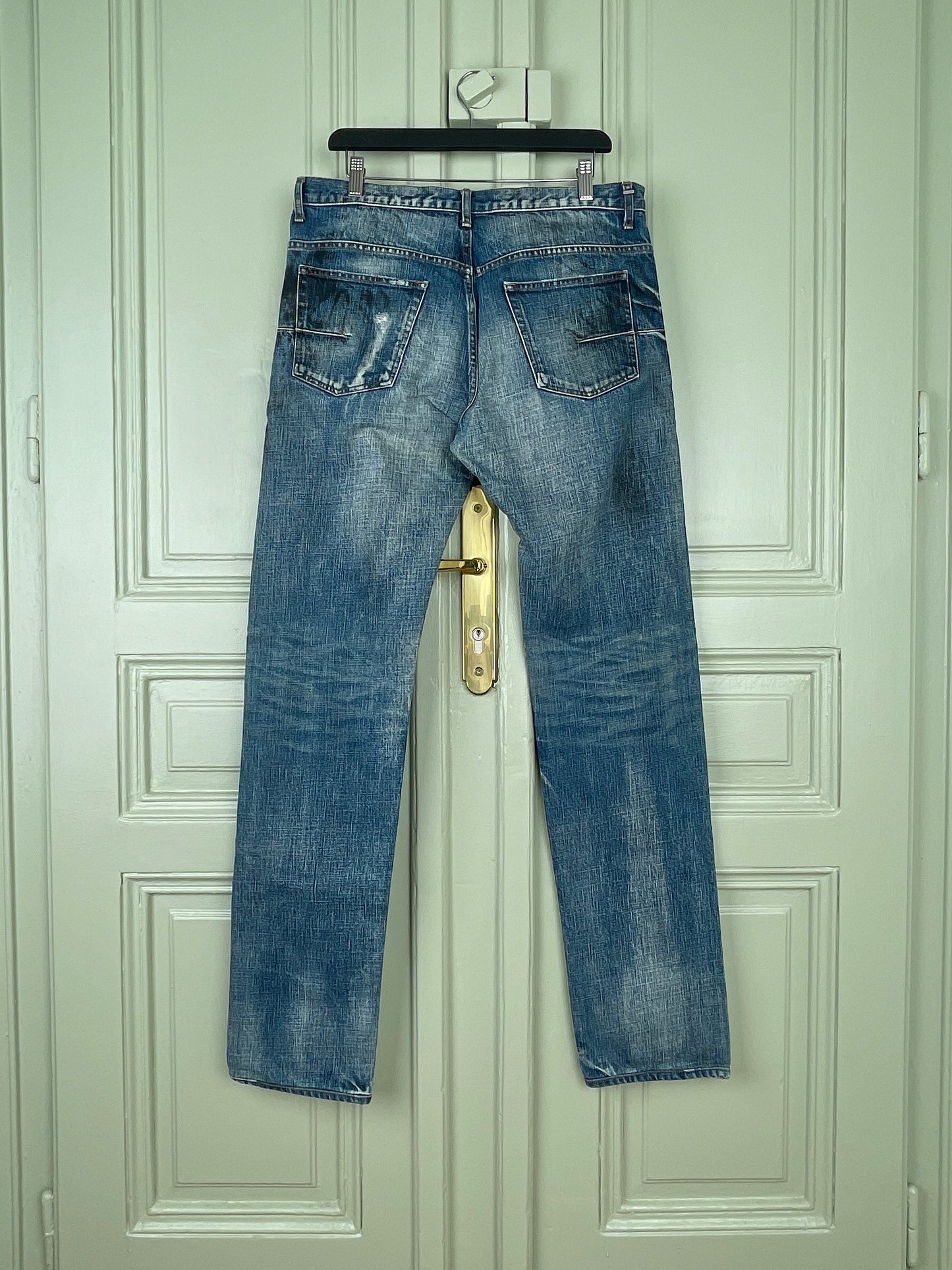 Dior Homme SS10 COLD LOVE `Fuel to Fire´ Burnt Denim Jeans