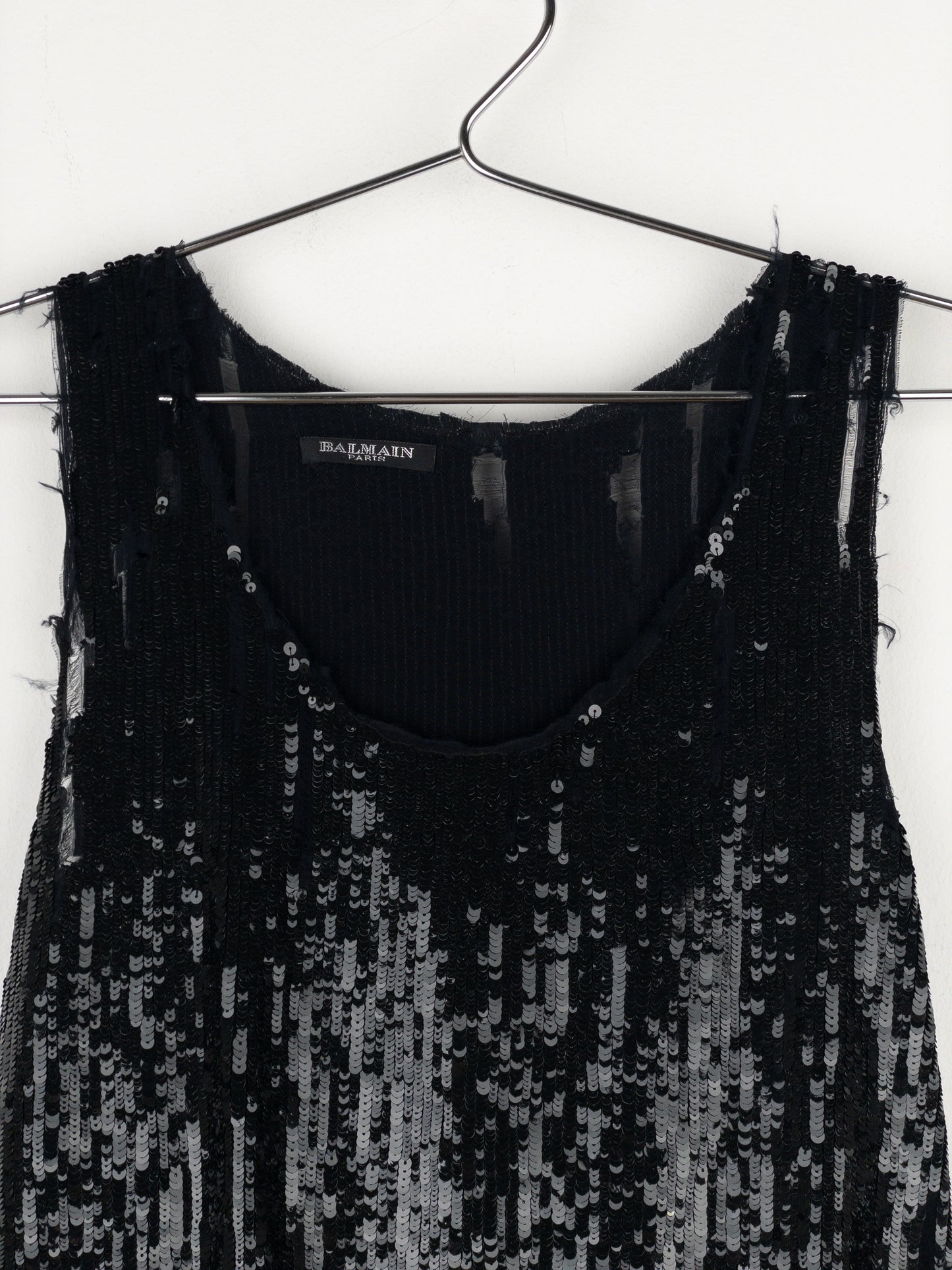 Balmain by Decarnin AW10 Distressed Sequin Tank Top