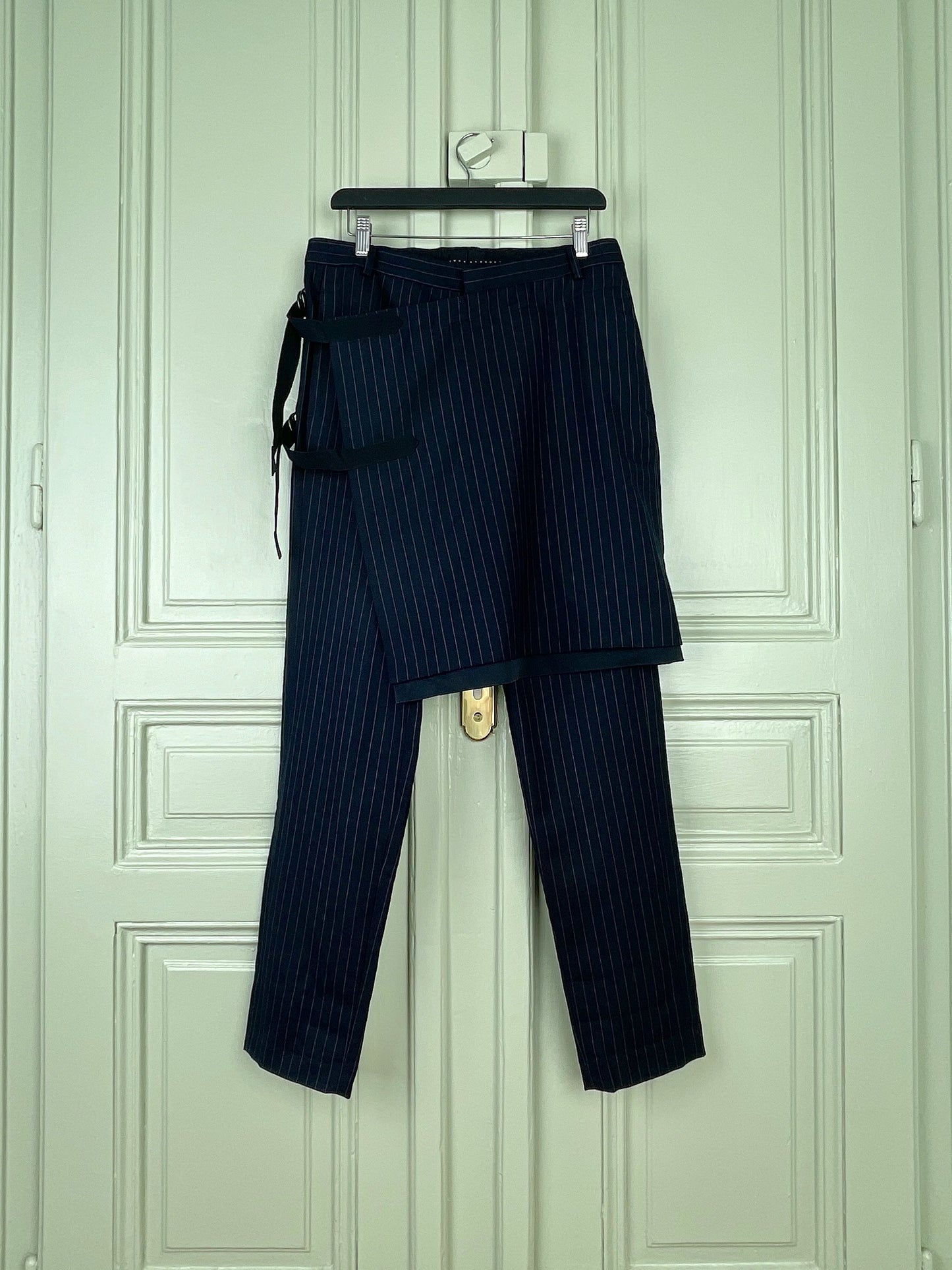 Dries van Noten AW15 Pinstripe Bondage Skirt Pants