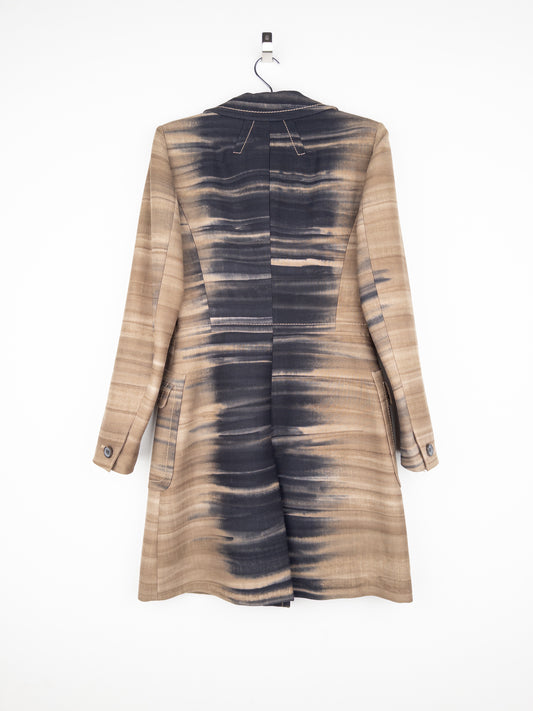 Prada AW04 Sample Double Breasted Tie Dye Coat