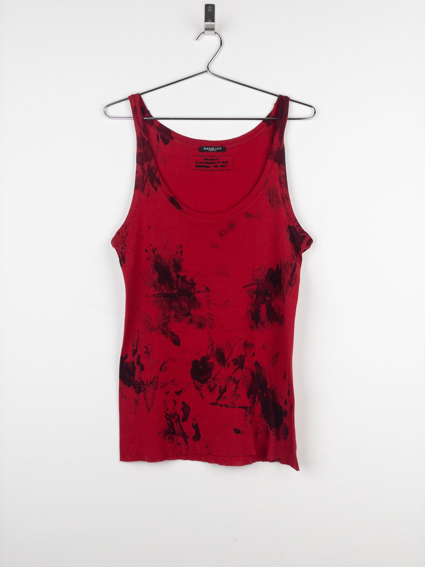 Balmain by Decarnin SS11 Bloodstain Punk Tank Top