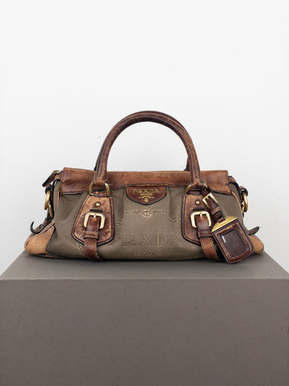 Prada 2000s Jacquard Canvas Handbag