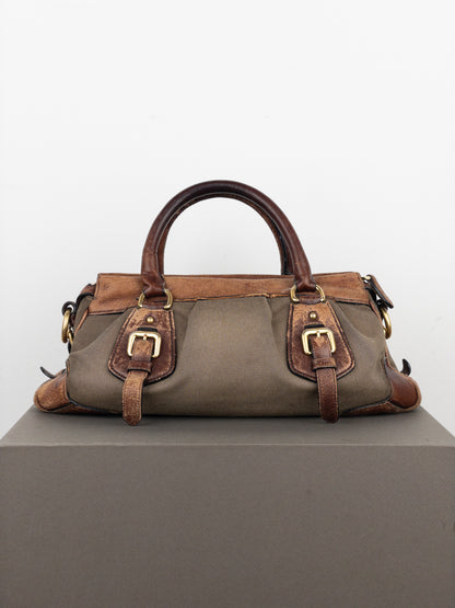 Prada 2000s Jacquard Canvas Handbag