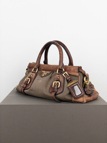 Prada 2000s Jacquard Canvas Handbag
