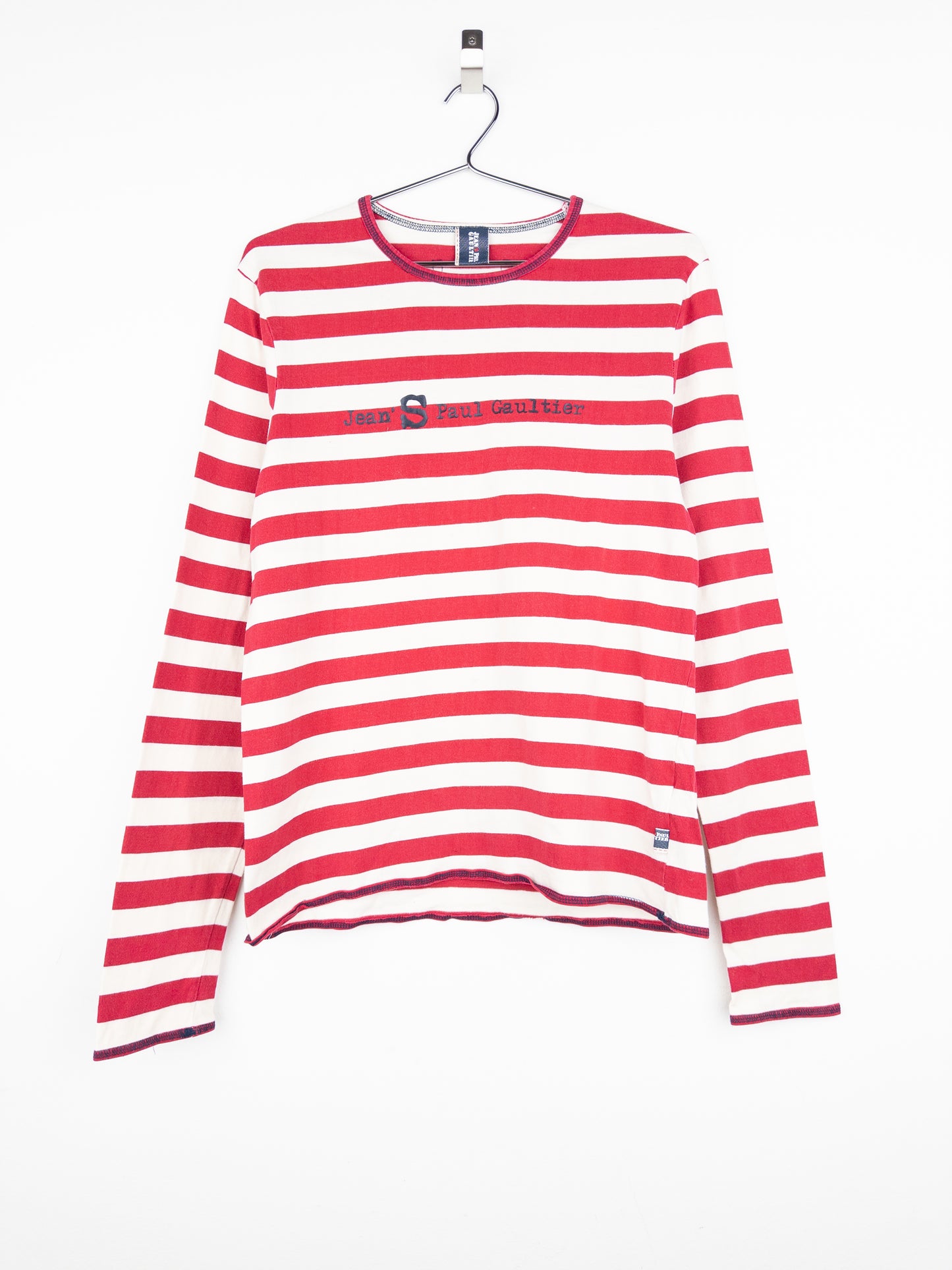 Jean Paul Gaultier 90s Sailor-Striped Heart Cutout Longsleeve Shirt