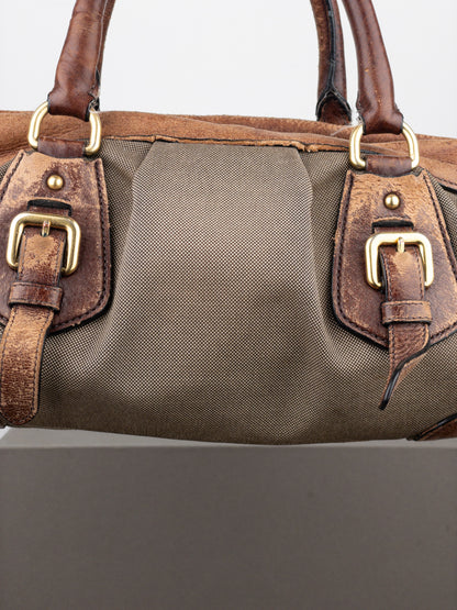 Prada 2000s Jacquard Canvas Handbag