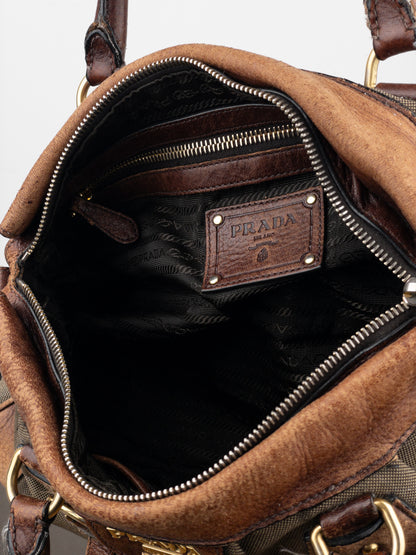 Prada 2000s Jacquard Canvas Handbag