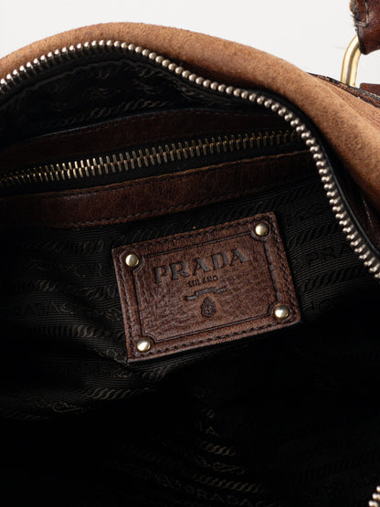 Prada 2000s Jacquard Canvas Handbag