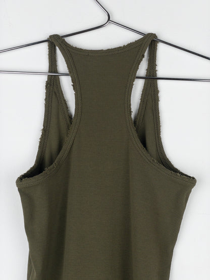Balmain by Decarnin Distressed Ribbed Tank Top