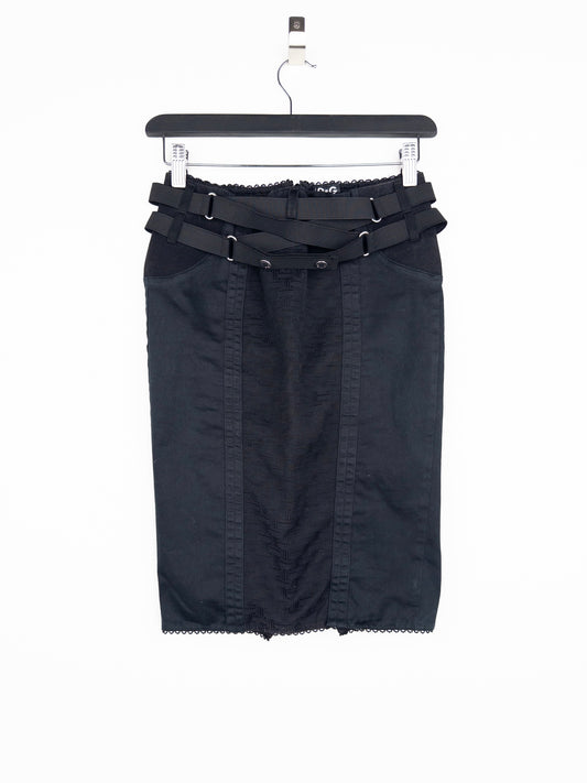 Dolce & Gabbana SS02 Bondage Pencil Midi-Skirt