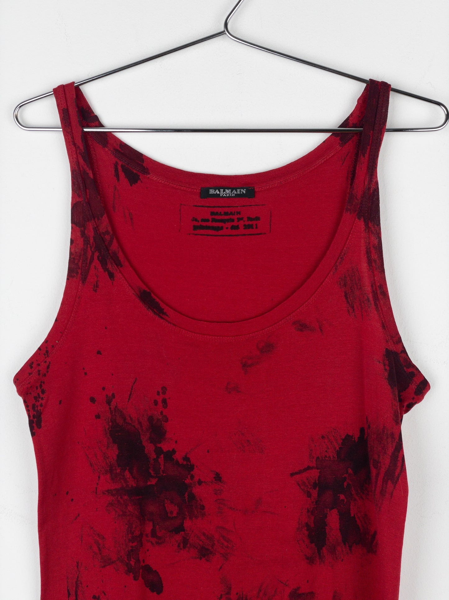 Balmain by Decarnin SS11 Bloodstain Punk Tank Top