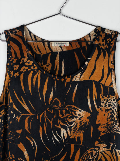 Yves Saint Laurent Rive Gauche by Tom Ford Tiger Print Tank Top