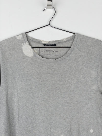 Balmain by Decarnin AW10 Distressed Bleach Stain T-Shirt