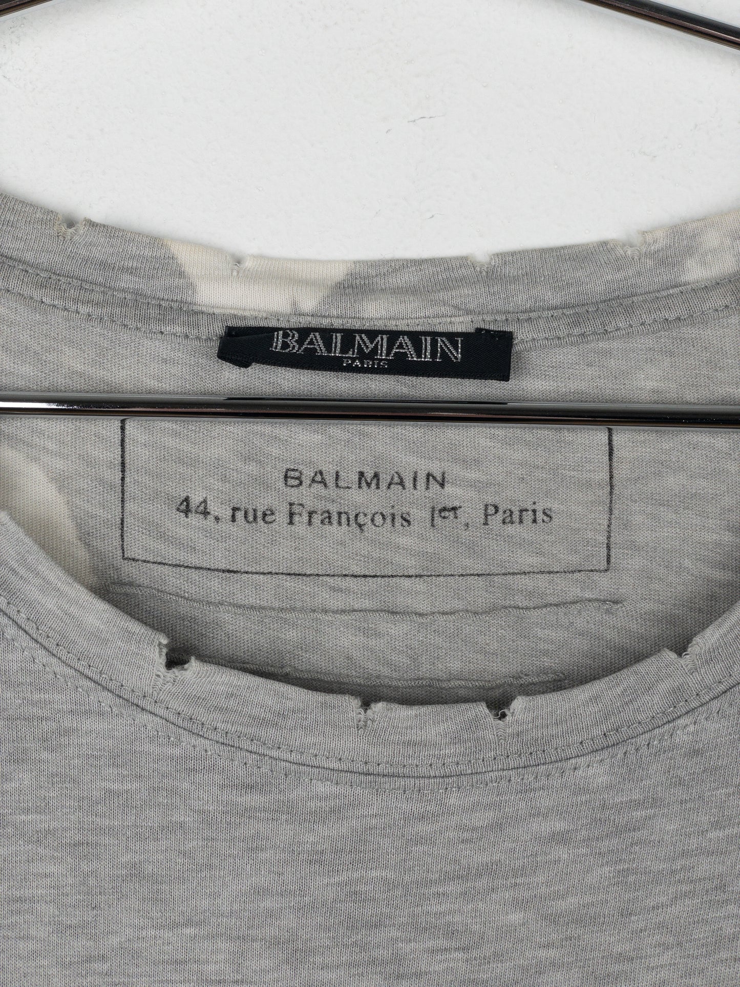 Balmain by Decarnin AW10 Distressed Bleach Stain T-Shirt