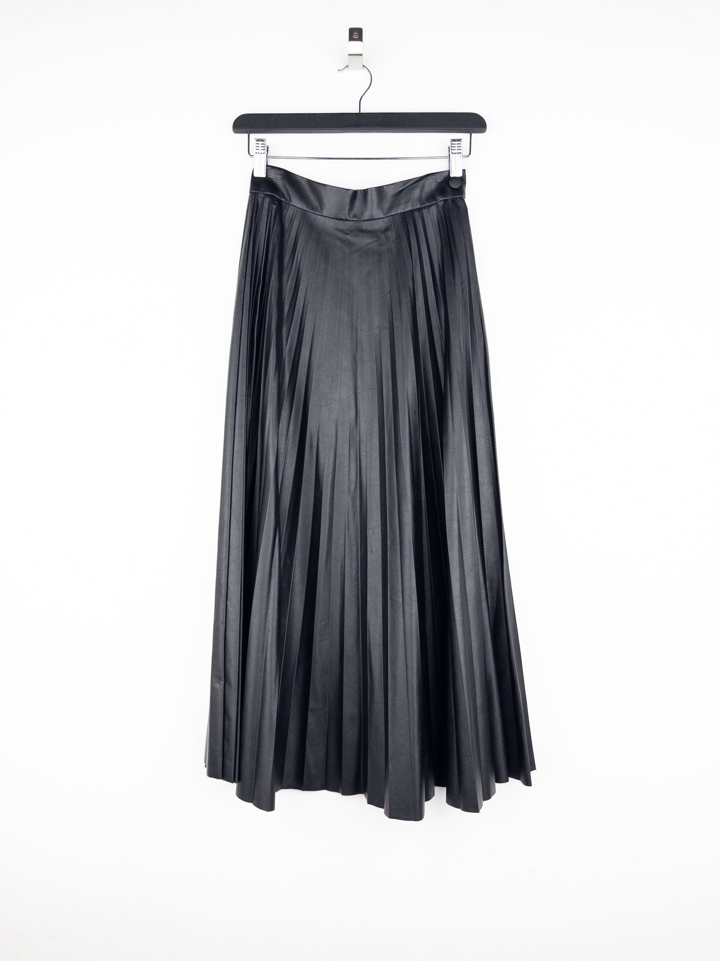 Maison Margiela MM6 Pleated Faux Leather Maxi Skirt