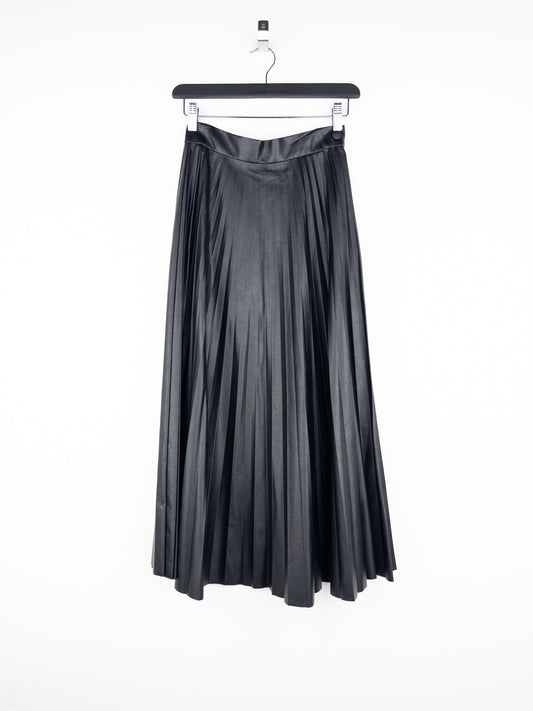 Maison Margiela MM6 Pleated Faux Leather Maxi Skirt