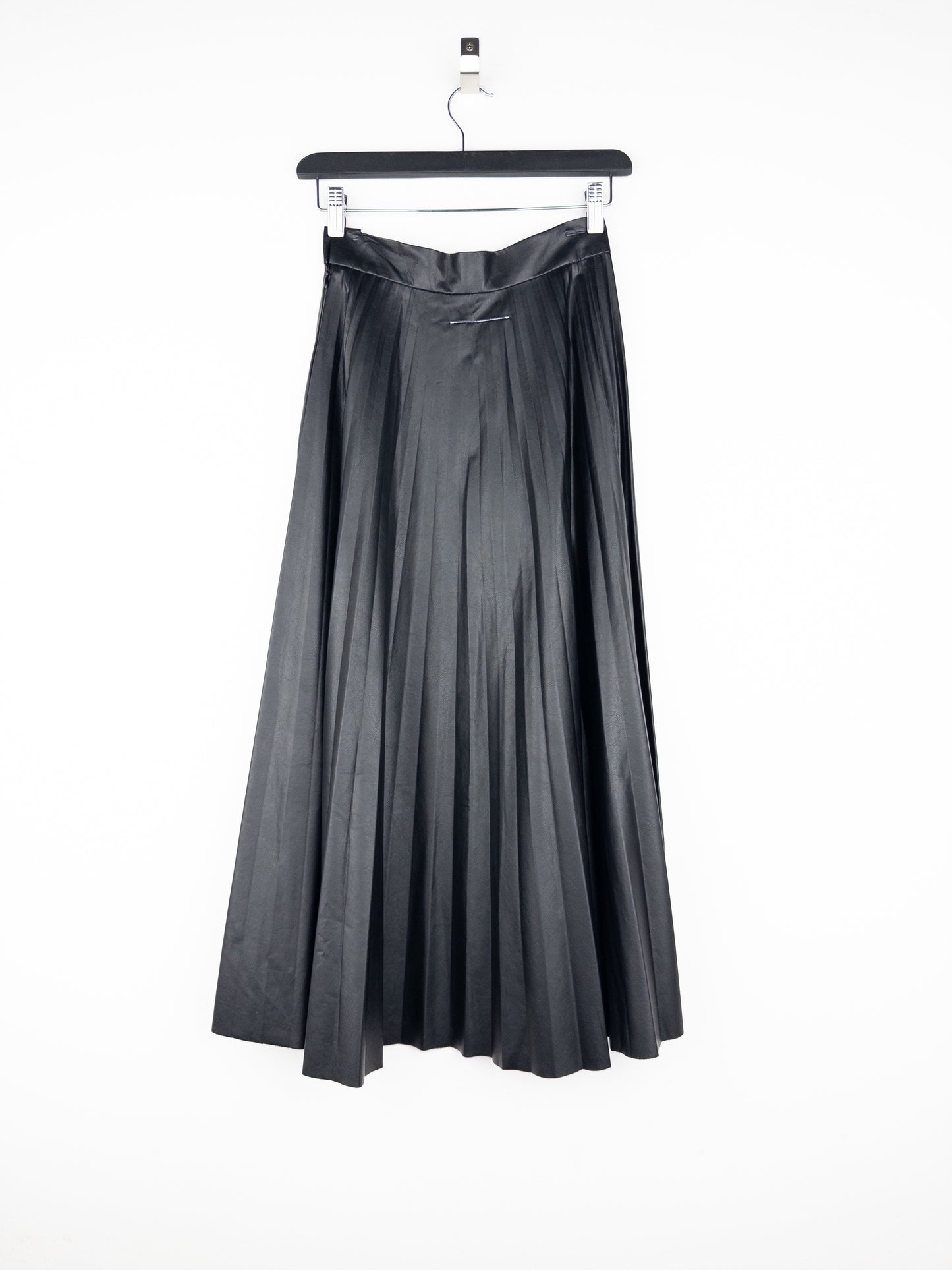 Maison Margiela MM6 Pleated Faux Leather Maxi Skirt
