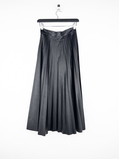 Maison Margiela MM6 Pleated Faux Leather Maxi Skirt