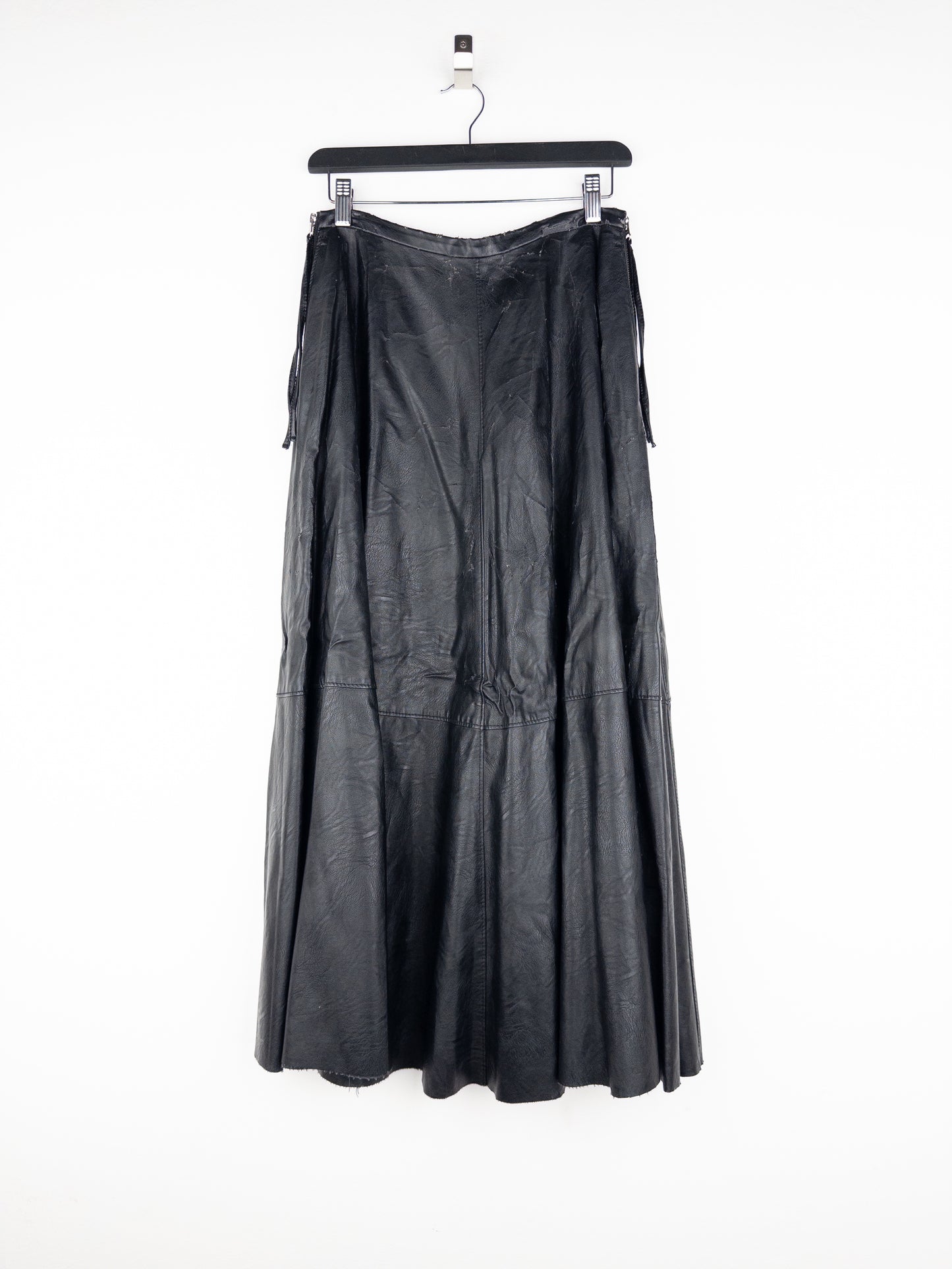 Maison Margiela MM6 Pleated Faux Leather Maxi Skirt