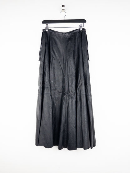 Maison Margiela MM6 Pleated Faux Leather Maxi Skirt