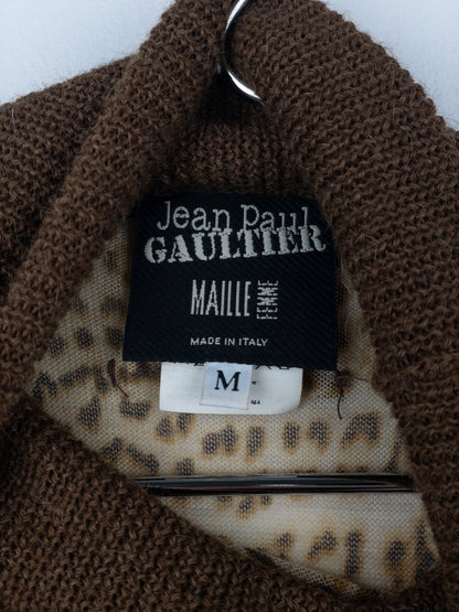 Jean Paul Gaultier AW98 Leopard Knit Mesh Turtleneck Vest Top