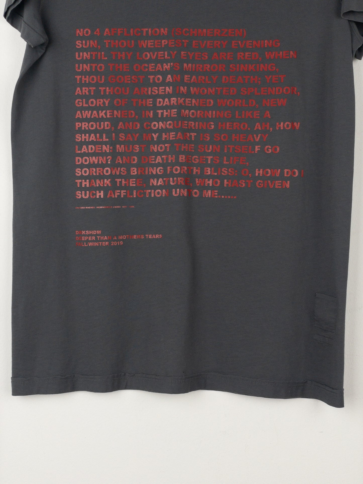 Rick Owens AW19 ‘Larry’ Affliction Poem Print Level T-Shirt