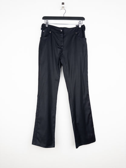 Dior by Galliano SS03 Coated Bootcut Bondage Biker Pants