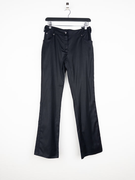 Dior by Galliano SS03 Coated Bootcut Bondage Biker Pants