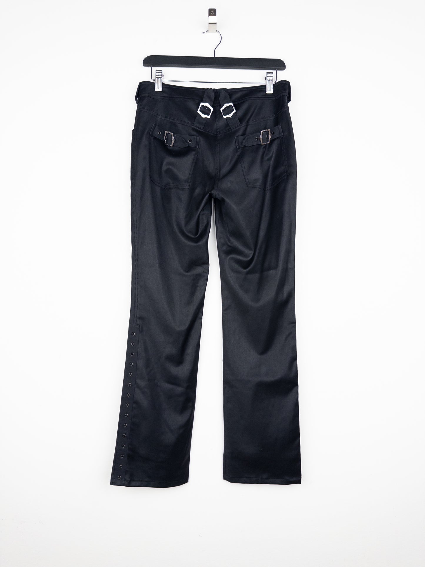 Dior by Galliano SS03 Coated Bootcut Bondage Biker Pants