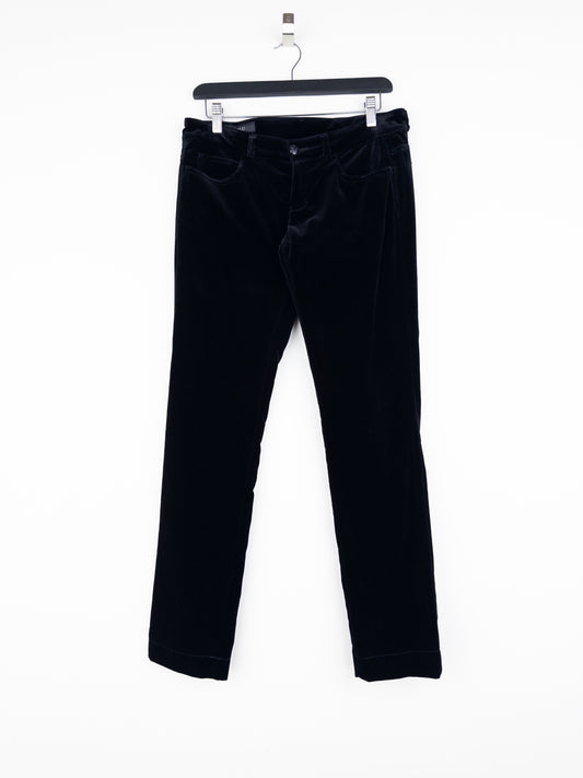 Gucci by Tom Ford AW01 Logo-Embroidered Flared Velvet Pants