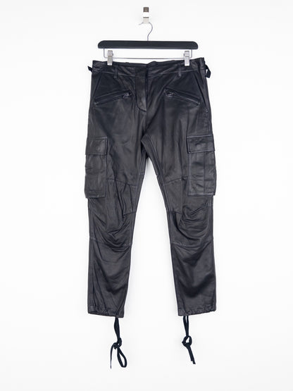 Balmain by Decarnin SS10 Leather Cargo Biker Pants