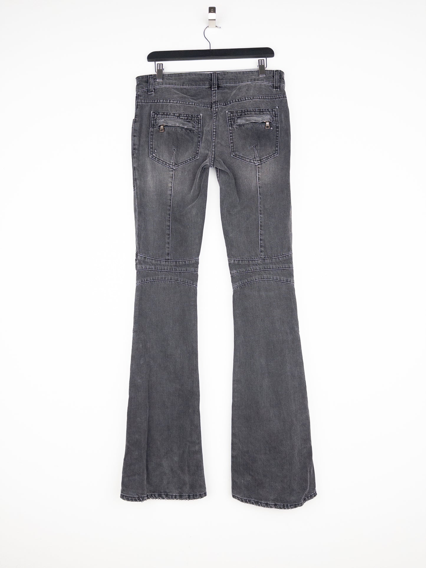 Balmain by Decarnin AW10 Flared Napoleon Biker Denim Jeans