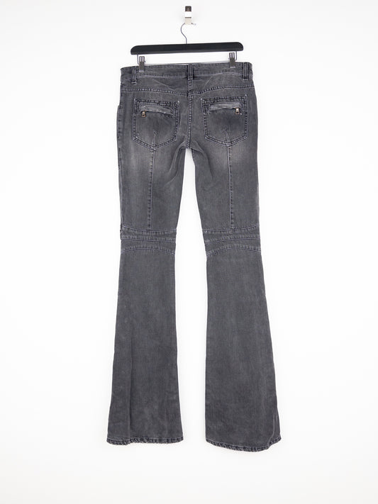 Balmain by Decarnin AW10 Flared Napoleon Biker Denim Jeans
