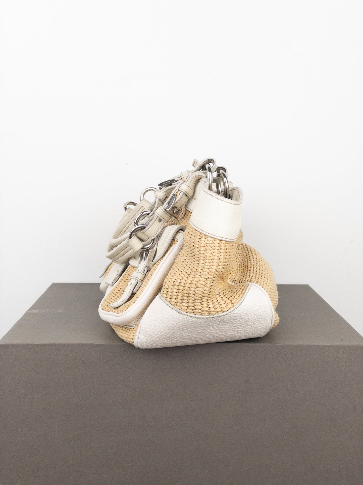 Prada 2000s Wicker Cargo Handbag