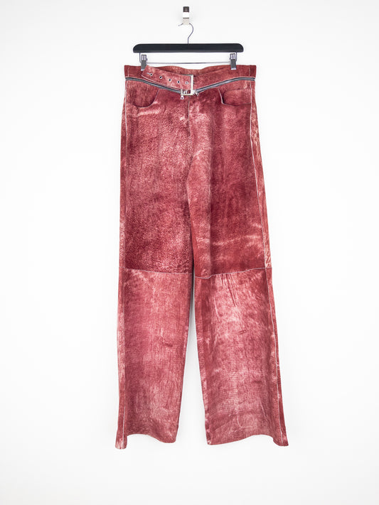 Jean Paul Gaultier AW00 Wide Leg Suede Leather Pants