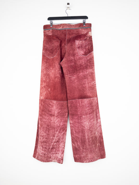 Jean Paul Gaultier AW00 Wide Leg Suede Leather Pants