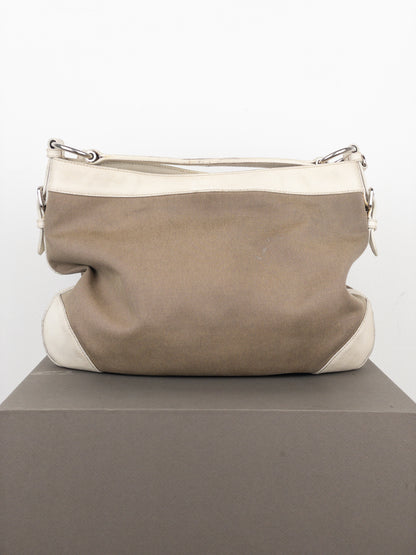 Prada 2000s Jacquard Canvas Hobo Shoulder Bag